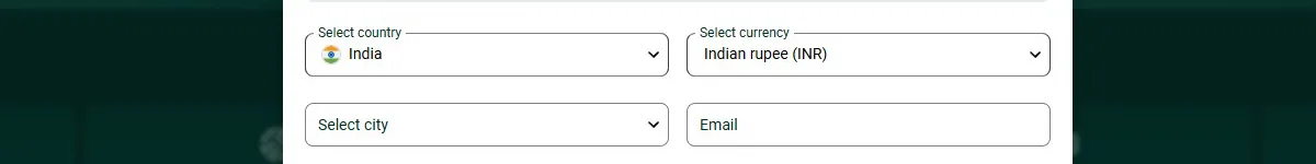 Specify the account currency